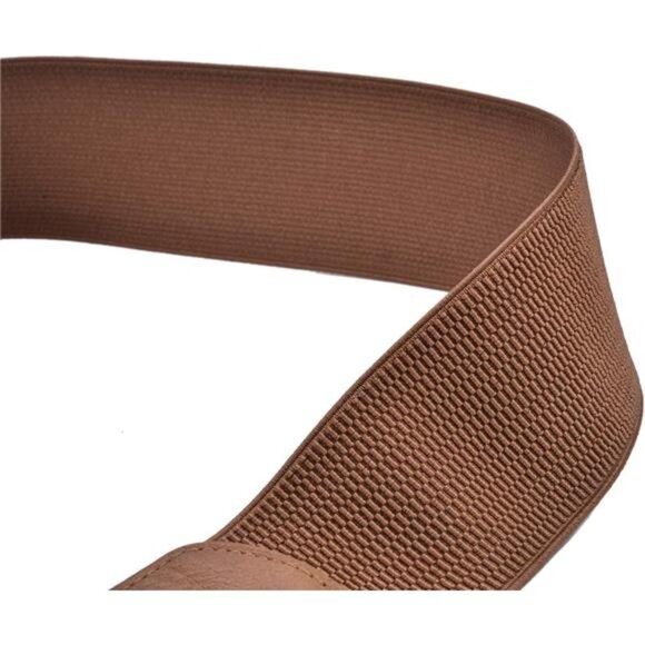 ✨ Gold O-Ring Elastic Waist Belt | PU Leather Stretch Cinch Belt - Picture 5 of 5